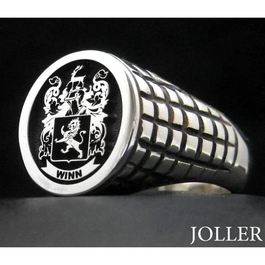 Custom Made Family Crest Ring Croco Pattern