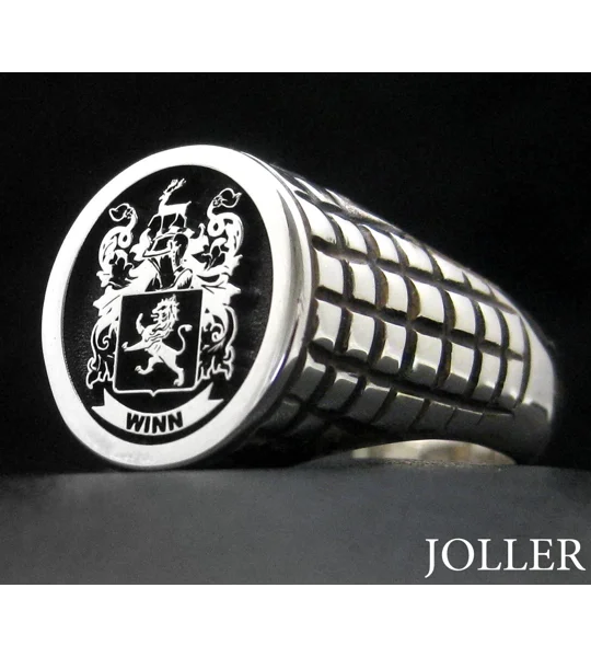 Custom Made Family Crest Ring Croco Pattern