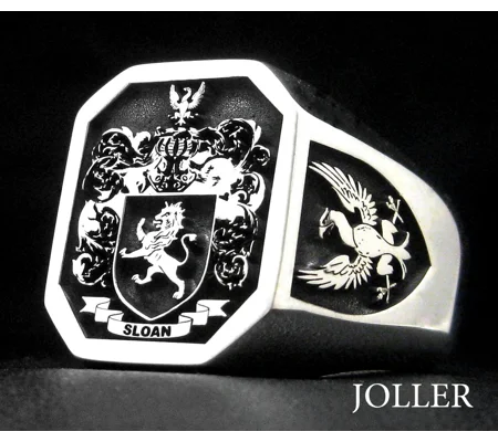 Custom Made Family Crest Octagon Ring