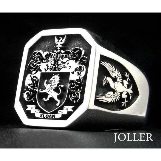Custom Made Family Crest Octagon Ring