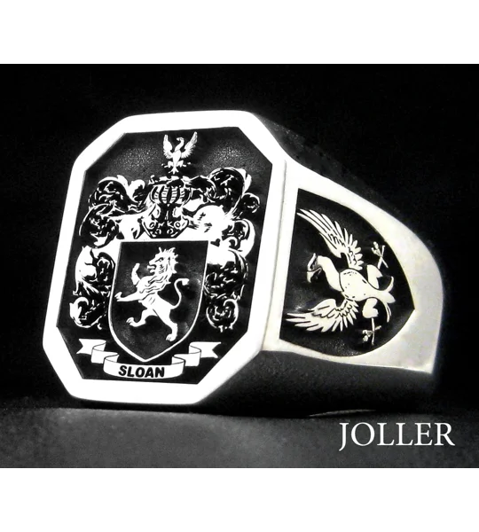 Custom Made Family Crest Octagon Ring