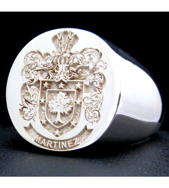 Custom Made Round Family Crest Ring
