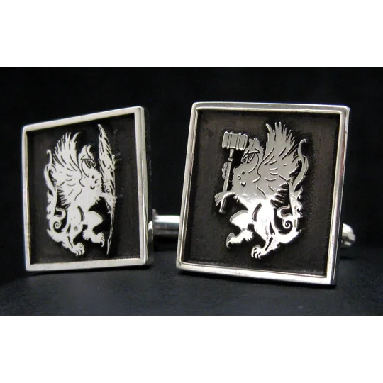 Custom Made Family Crest Cufflinks Square