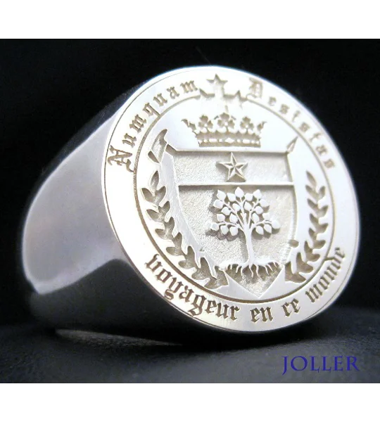 Custom Made Round Family Crest Ring