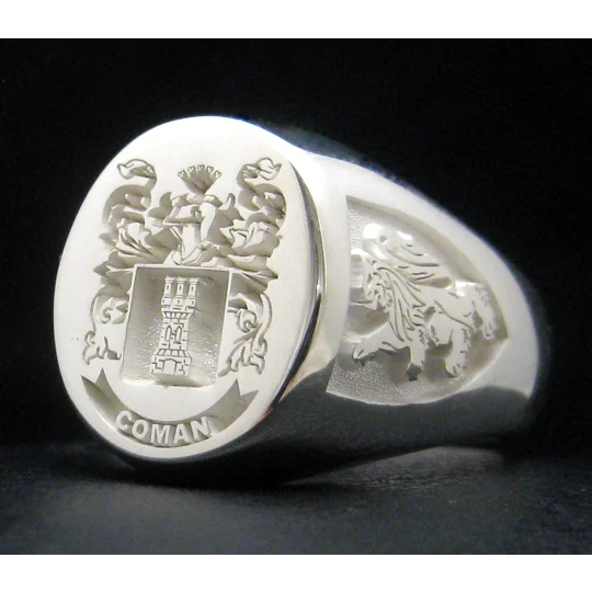 Family Coat of Arms Ring Custom Engraved
