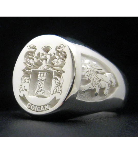 Family Coat of Arms Ring Custom Engraved