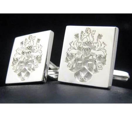 Custom Made Family Crest Cufflinks Square