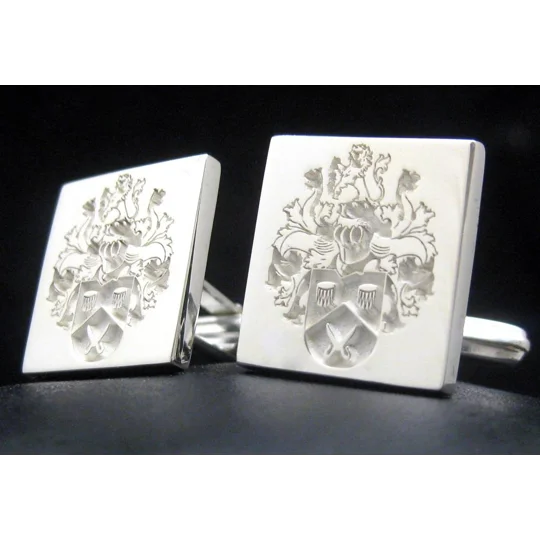 Custom Made Family Crest Cufflinks Square