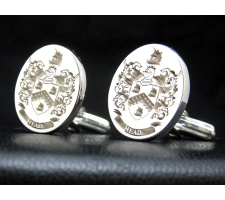 Family Crest Cufflinks Custom Engraved