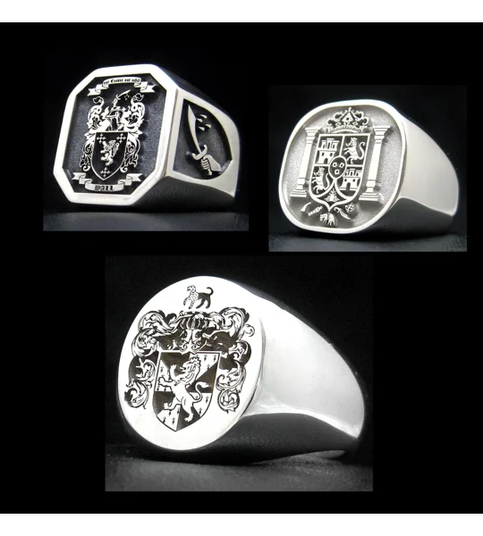 Family Crest Mens Rings
