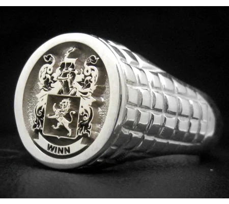 Custom Made Family Crest Ring Croco Pattern