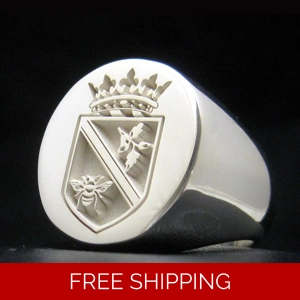 Custom Engraved Coat of Arms Ring