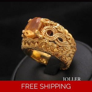 Gold Filigree Ring / Citrine