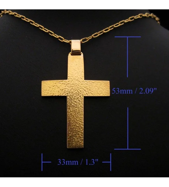 Hammered Gold Cross