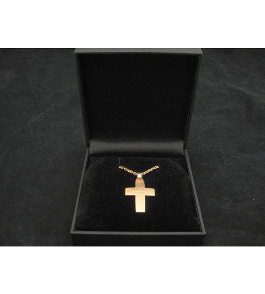 Gold Cross 18K Hammered