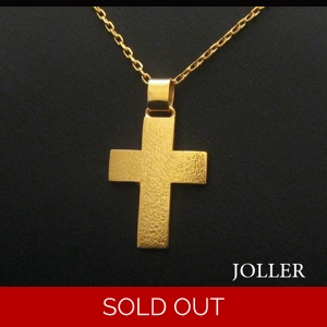 Gold Cross 18K Hammered