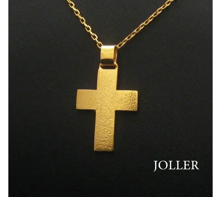 Gold Cross 18K Hammered