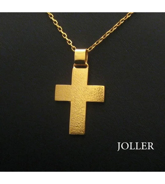 Gold Cross 18K Hammered