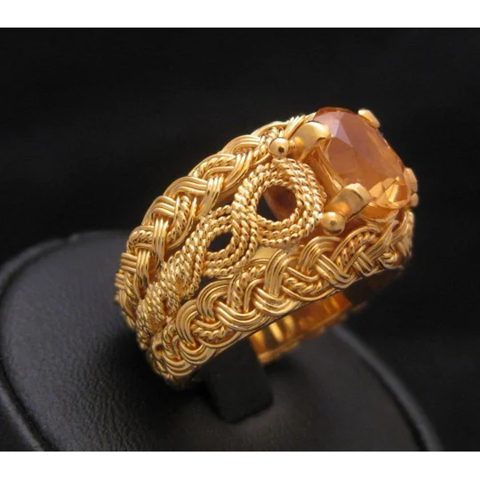 Gold Filigree Ring / Citrine
