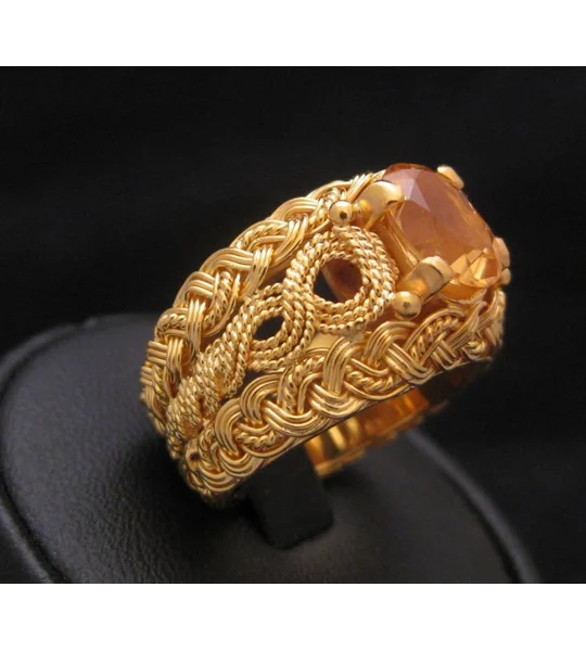 Gold Filigree Ring / Citrine