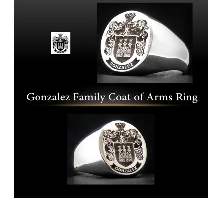 Gonzalez Family Coat of Arms Ring