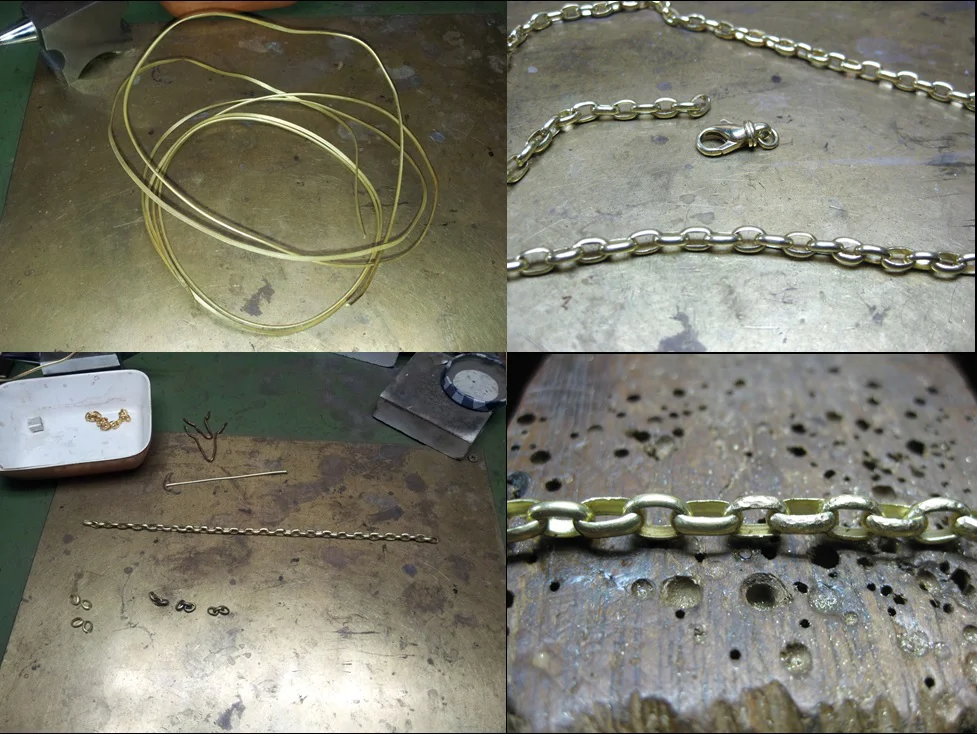 18KT Gold Hammered Chain Creation Process
