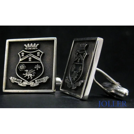 Custom Made Family Crest Cufflinks Square