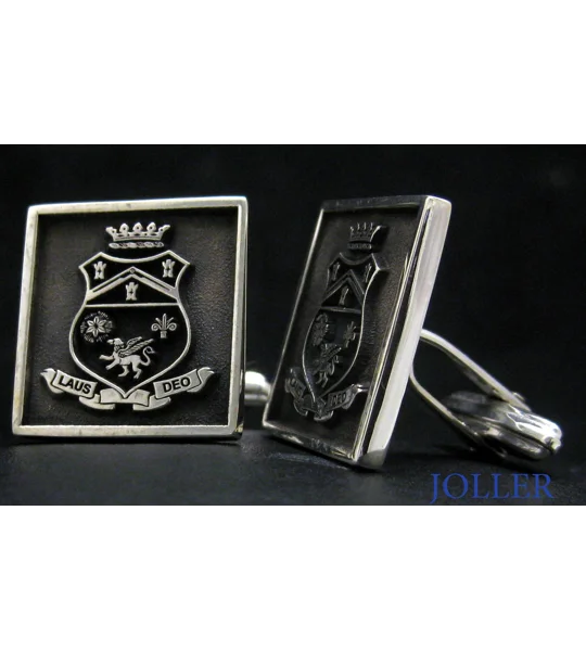 Custom Made Family Crest Cufflinks Square