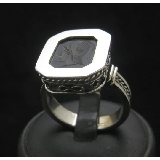 Roman Warrior Signet Ring - Onyx