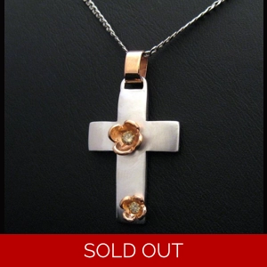 White Gold Diamond Cross Necklace