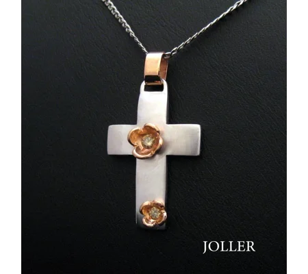 White Gold Diamond Cross Necklace