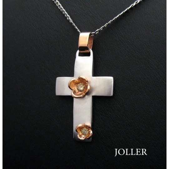 White Gold Diamond Cross Necklace