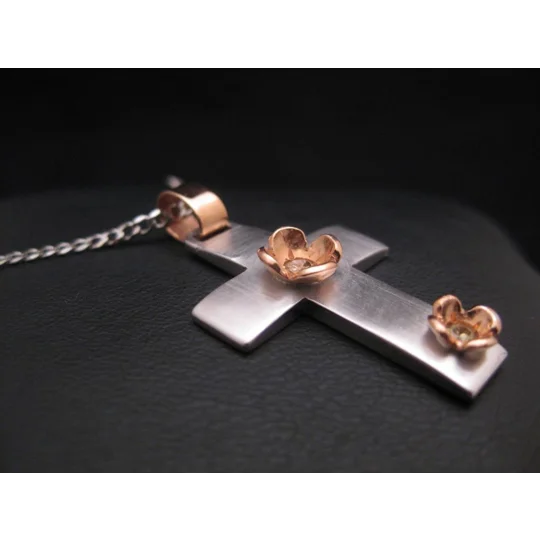White Gold Diamond Cross Necklace