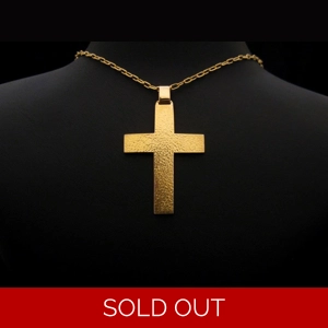 Hammered Gold Cross