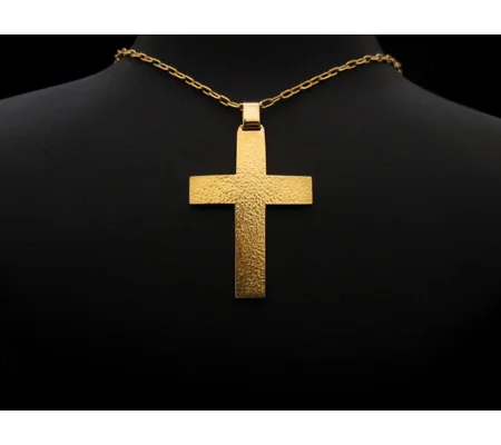 Hammered Gold Cross