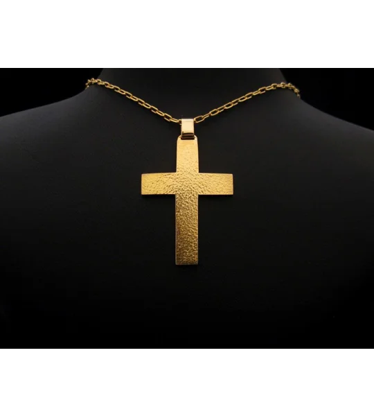 Hammered Gold Cross