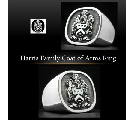 Harris Family Coat of Arms Ring