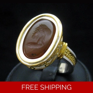Antique Signet Ring - Homer Carnelian