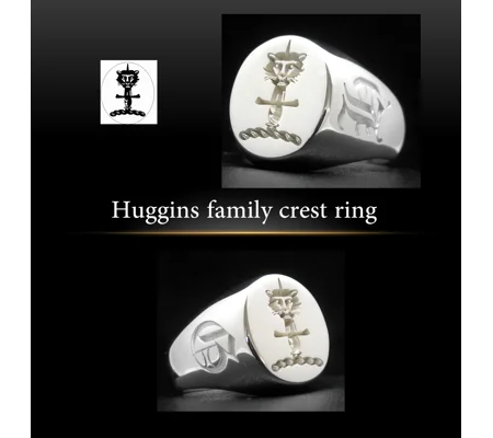 Huggins Family Crest Ring