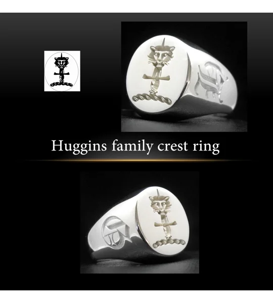 Huggins Family Crest Ring