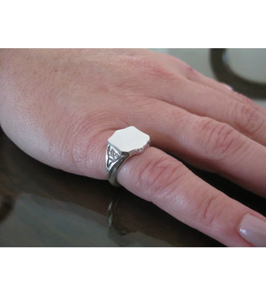 Shield Ring Custom Engraved Family Crest