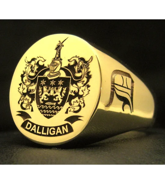 Solid Gold Custom Made Family Crest Ring