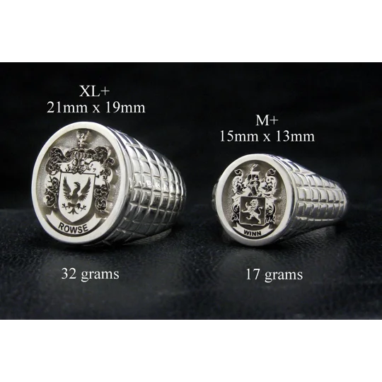Custom Made Family Crest Ring Croco Pattern
