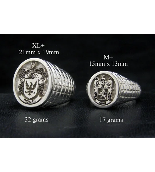 Custom Made Family Crest Ring Croco Pattern