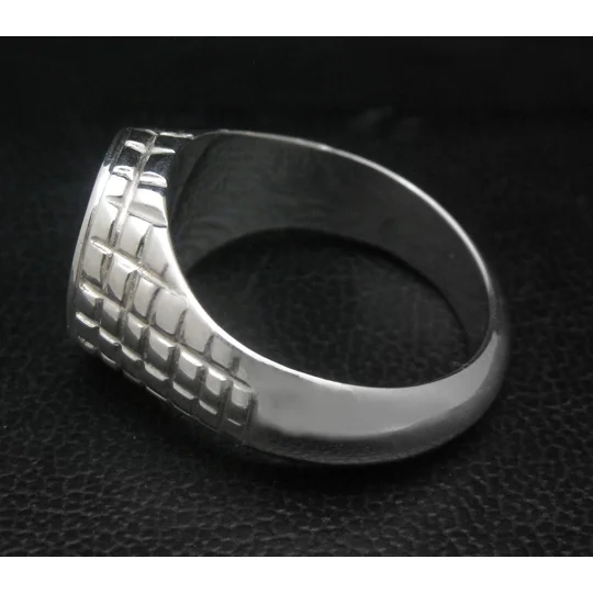 Custom Made Family Crest Ring Croco Pattern
