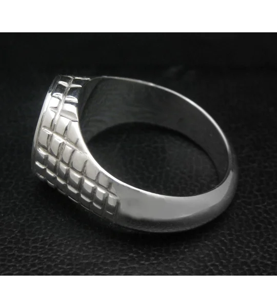 Custom Made Family Crest Ring Croco Pattern