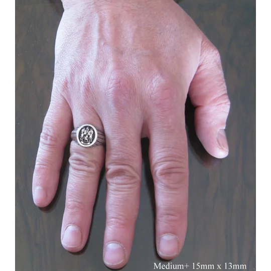 Custom Made Family Crest Ring Croco Pattern