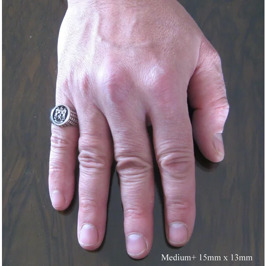 Custom Made Family Crest Ring Croco Pattern