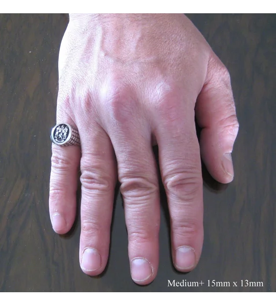 Custom Made Family Crest Ring Croco Pattern