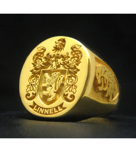 Gold Family Crest Rings